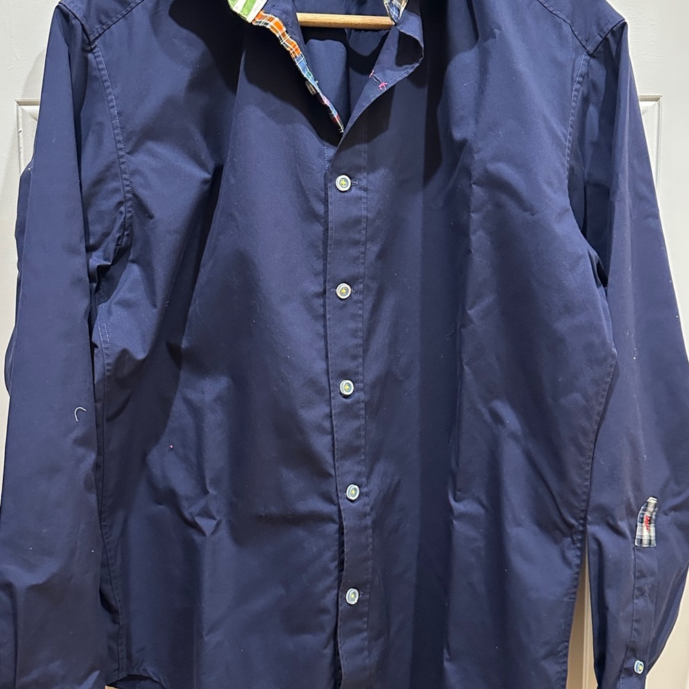 Robert Graham Dark Blue Casual Button Down Shirt